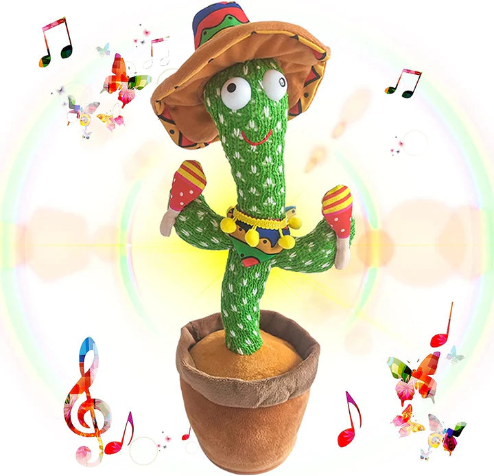 Rechargeable Dancing Cactus Toy  Singing Talking and Shaking Plush Educational Toy for Kids  Perfect Birthday Gift