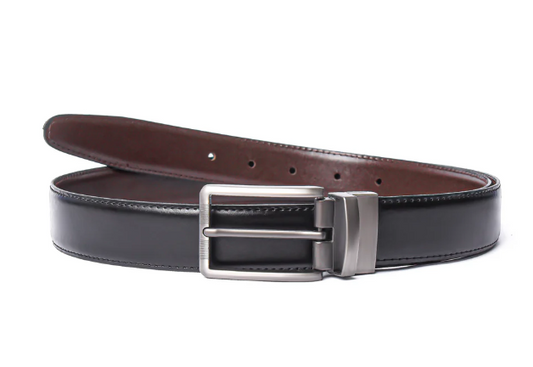 Genuine Leather Reversible Men Belt in Black and Brown Perfect for Business Casual Jeans Pants and Shirts