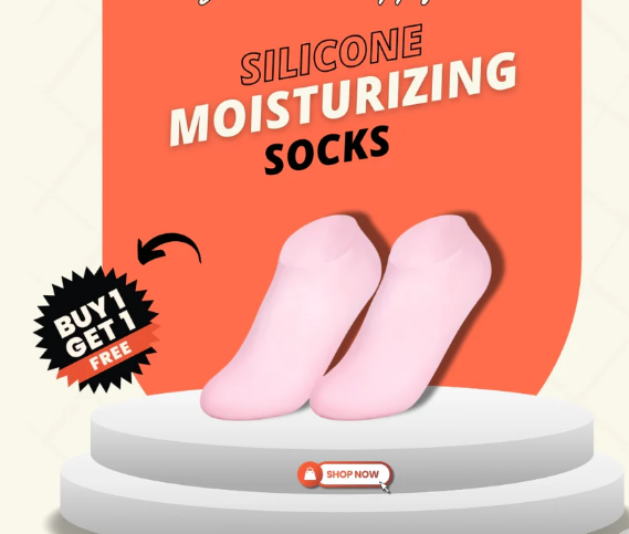 Buy 1 Pair Get 1 Pair Free Offer (2 Pairs) Silicone Moisturizing Socks for Foot Care  (Free Delivery)