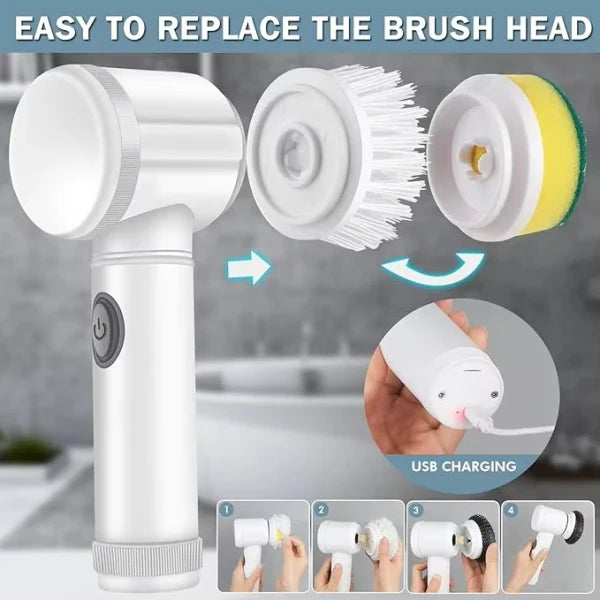 Rechargeable Magic Brush Wireless Battery Cleaning Brush Bathtub Tile Professional Cleaning Brush